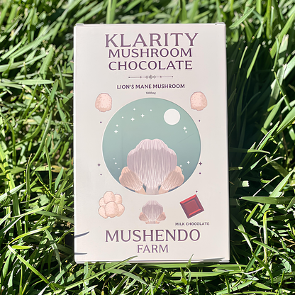 Klarity Mushroom Chocolate - Lion's Mane - Focus, Memory, Mood, Immune & Digestive System - Functional Mushroom & Adaptogen - Nutrition Bar | Mushendo Farm