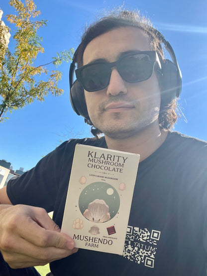 Klarity Mushroom Chocolate - Lion's Mane - Focus, Memory, Mood, Immune & Digestive System - Functional Mushroom & Adaptogen - Nutrition Bar | Mushendo Farm